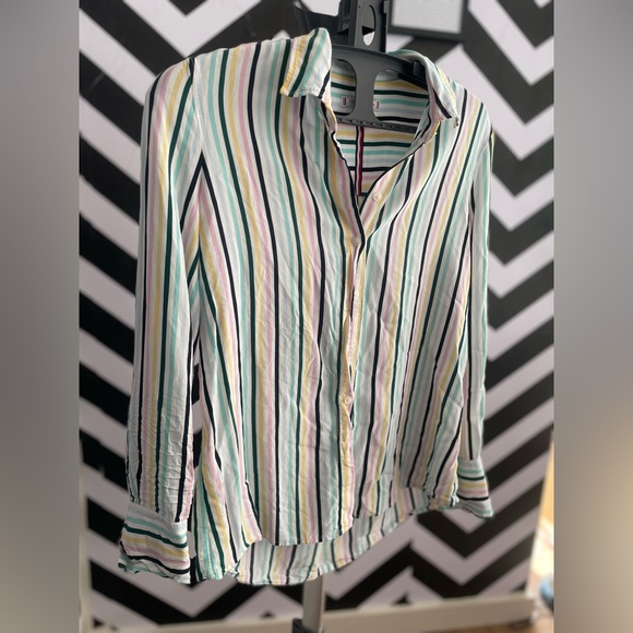 Tommy Hilfiger multi color stripes button down shirt | Closet Label #123.) - Picture 3 of 8